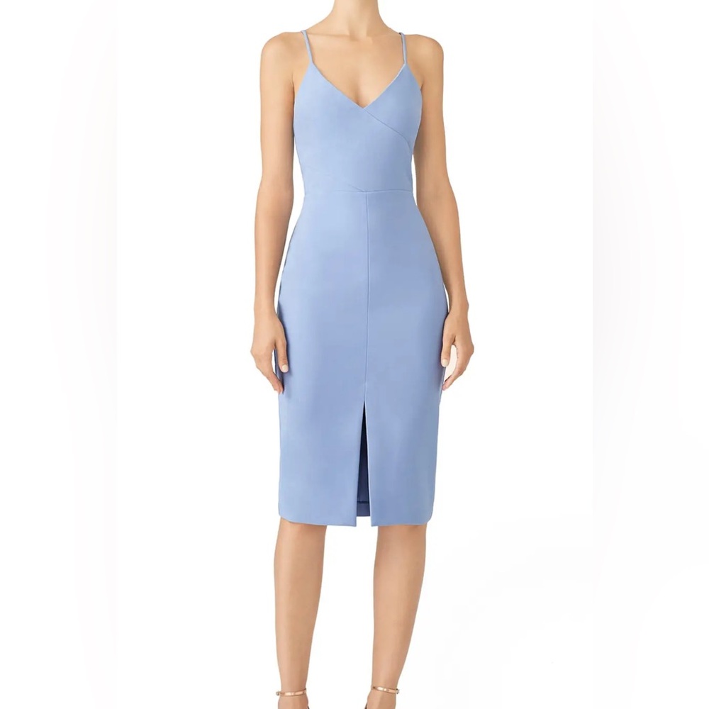 Likely Blue Sheath Midi Dress Spaghetti Strap